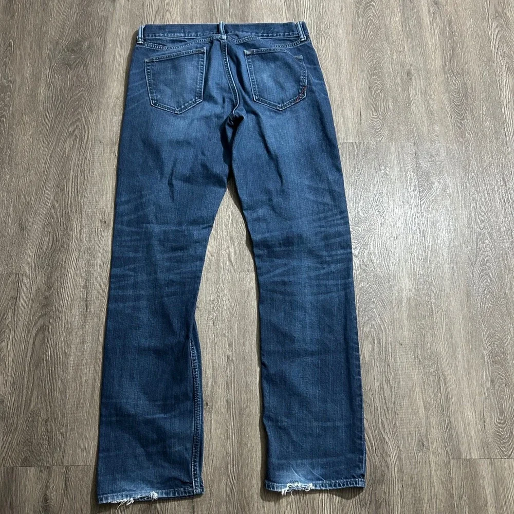 Banana Republic Vintage Straight Jeans 34x34 Blue Denim Cotton Mens Distressed